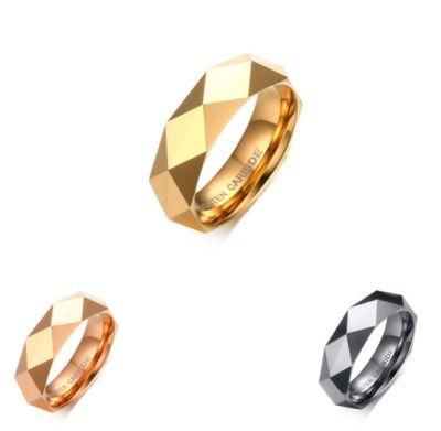 Japan and Korea Fashion Jewelry Wholesale 6mm Prism-Shaped Tungsten Steel Ring Fashion Personalized Jewelry