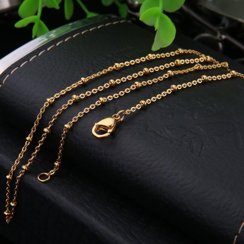 Stainless Steel Jewelry Flat Cable Chain with Rolo Bead
