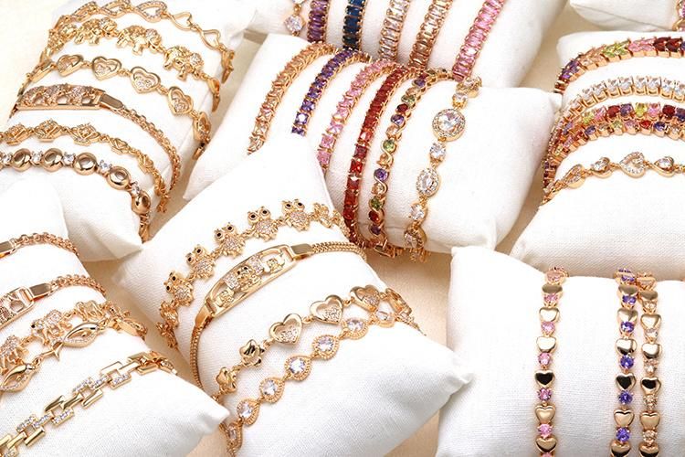 Copper Jewelry Fashion Zircon 18K Gold Plated Tennis Bracelet