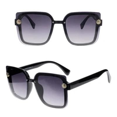 Square Frame Lock Lens Fashion Sunglasses for Women
