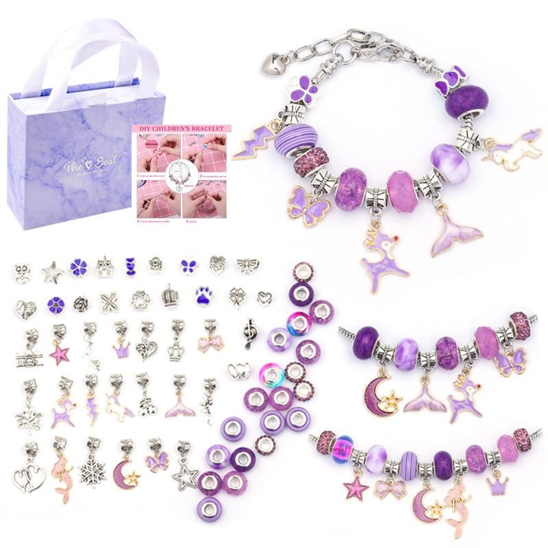 Crystal Beads Jewelry Gift Set Charm DIY Bracelet Making Kit