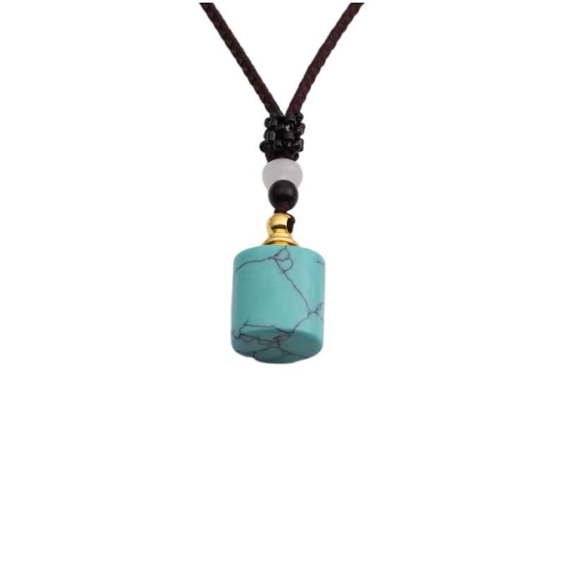 Colorful Crystal Tiger-Eye Malachite Perfume Bottle Necklace