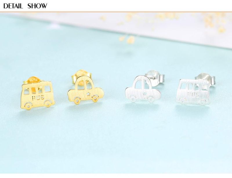 New Sliver Needle Car and Bus Ear Stud for Young Ladies