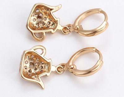 2022 Unique Design Fashion Design 18K Gold Plated Earrings with Teapot Shaped Pendant