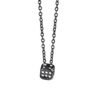 Wholesale Couple Accessories Pendant Hip Hop Fashion Lucky Dice Stainless Steel Necklace