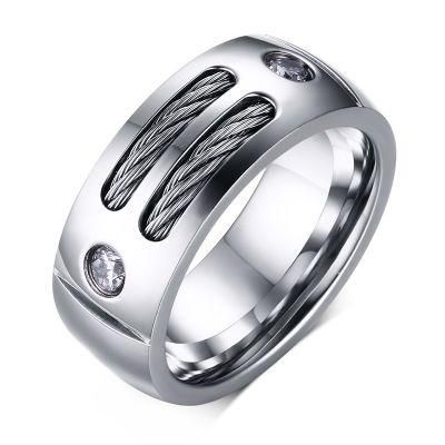 Silver Wia Fashion Rings Vintage Wedding Thick Titanium Men&prime; S Ring