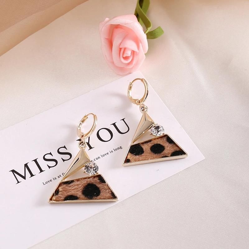 Leopard Print Flower Shape Alloy Retro Earring