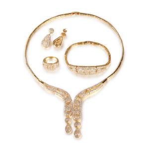 Fashion Jewelry Gold Plated 925 Silver Wedding Jewelry Set