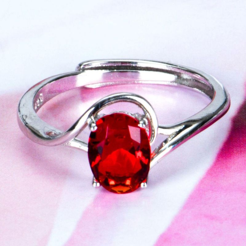 Fashion Jewelry 925 Sterling Silver Created Synthetic Ruby Stone Rings Ruby Jewellery Zirconia Rings