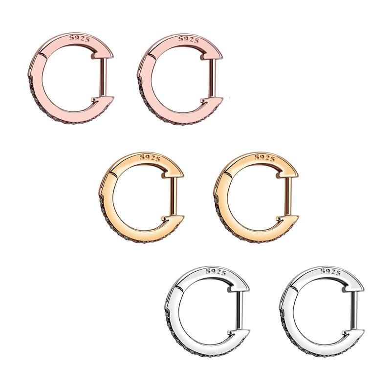 Geometry Micro Zircon Simple Brass S925 Silver Earring Jewelry