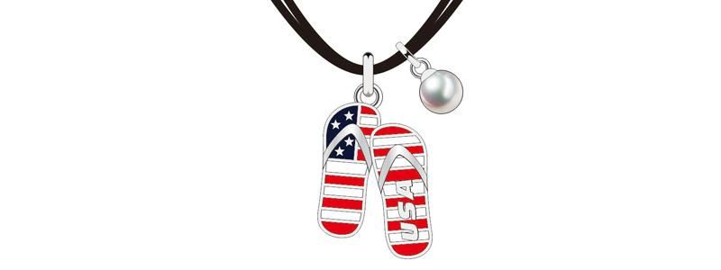 Summer Characteristic New Flip-Flop National Flag Design Jewelry Set