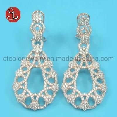 Chinese Manufacturer Jewelry Hot Selling 3A Cubic Zircon Earrings Luxury Drop Earrings