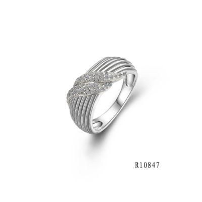 Thread Line Style 925 Silver with CZ Ring for Women