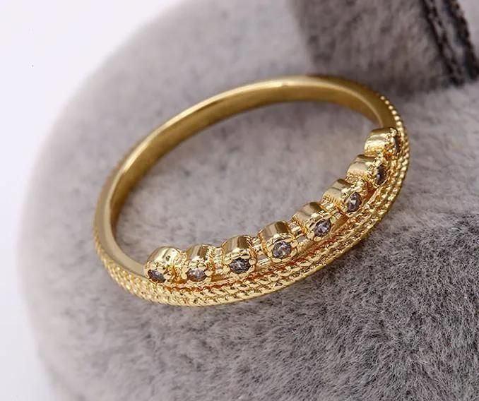 Jewelry14K Gold Color Plated Fashion Luxury Glass Rings Charm New Style Nice Gift Jewelry for Girl Women