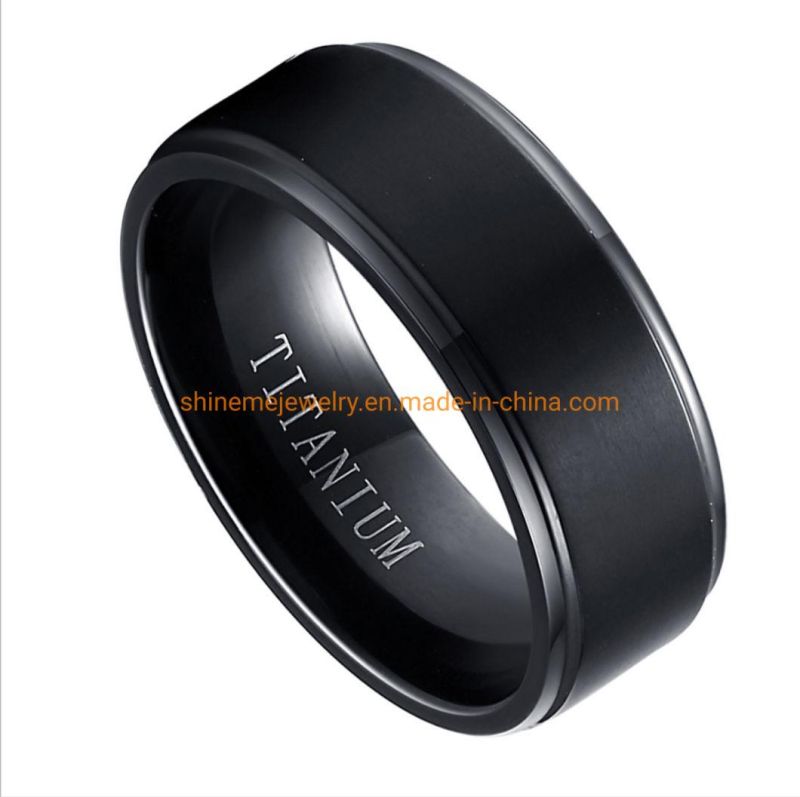 High Quality Simple Men′s Fashion Solid Titanium Ring for Men Jewelry Tr2619