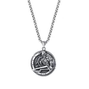 Stylish New Vintage Viking Warrior Logo Pendant Stainless Steel Necklace for Men