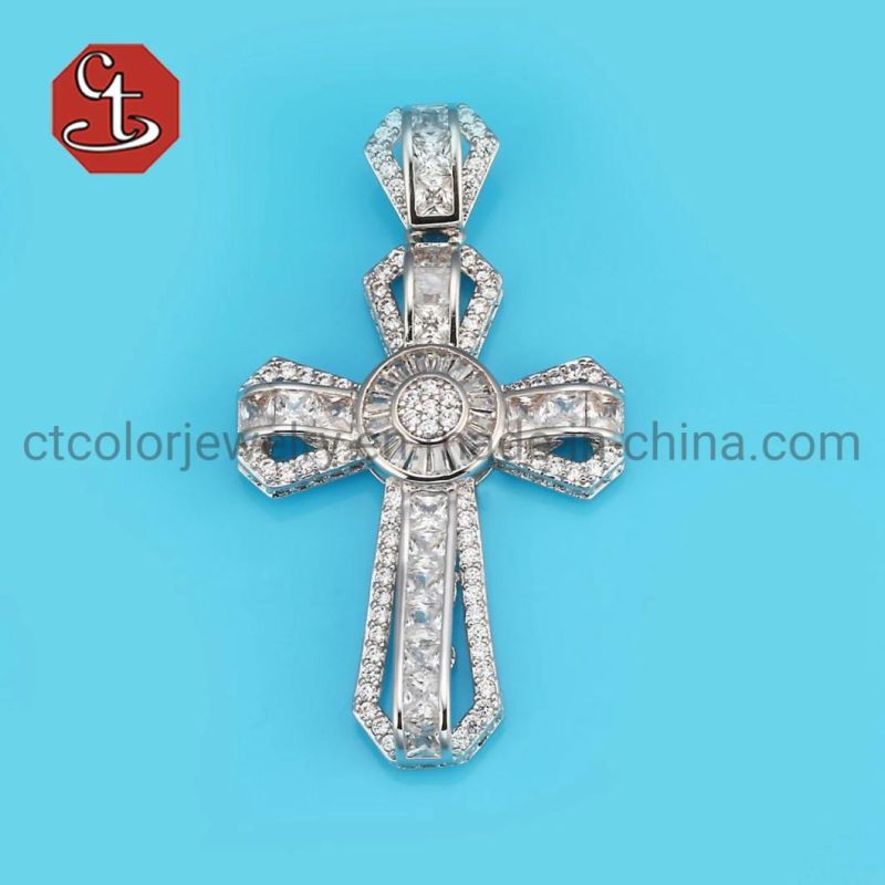 Hot Sales Hip Hop Cubic Zircon Silver Pendant for Men Trendy Necklaces Pendents Jewelry