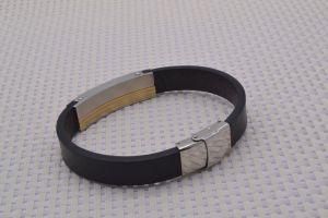 316L Stainlless Steel Jewelry Biocolor Strap Bracelet in Two Tones