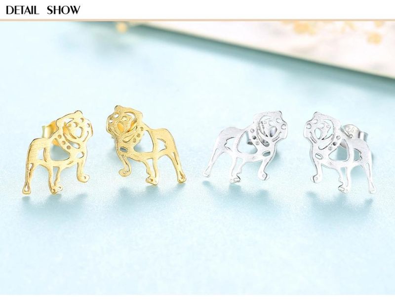Tiger and Lion Design Hollow out Ear Stud