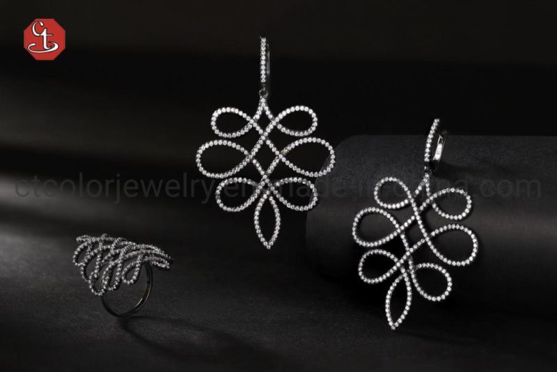 Fashion Women Jewelry Twisted Design Sterling 925 Silver Earring Fine Jewelry