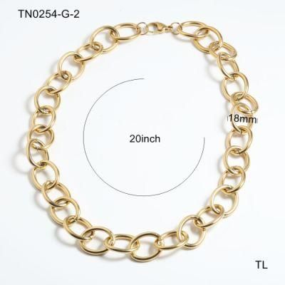 Manufacturer Customized Fashion Stainless Steel Jewelry Matte Waterproof 18K Gold Necklace 2022 Fashion Jewelry