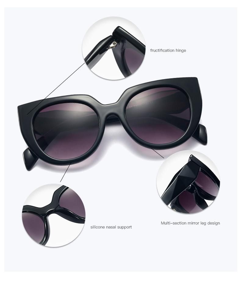 Fashion Double Colors Cateye and Oval Thick Custom Logo Ready to Ship Women Vintage PC Sunglasses