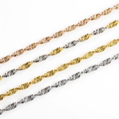 Wholesale Stainless Steel Bracelet Making Semi Twisted Chain Necklace Jewelry