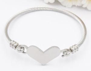 316 Stainless Steel Heart Shape Charm Silver/Rose Gold /Golden Color Bracelet