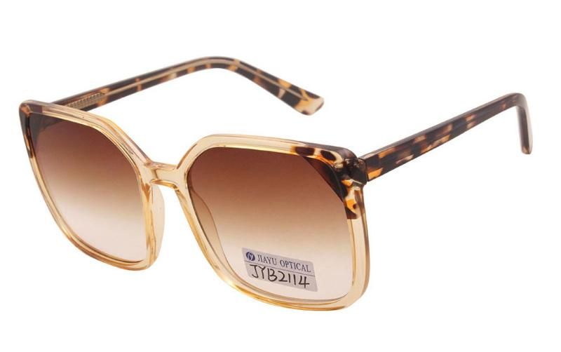 2022 Latest Oversized Square Ladies CE UV400 Polarized Shades Gradient Plastic Fashion Women Sunglasses