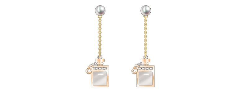 Top Quality Elegant Perfume Bottle Shape Rose Gold Jewelry Set