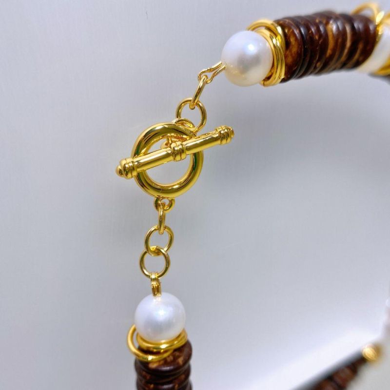 Wish New Punk Retro Necklace Female Amazon Fashion Hot Selling Fresh Water Pearl Baroque Jewelry