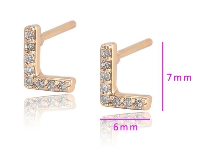 Fashion Jewelry Collection L Shaped Stone Caption Pendant Pin Earring