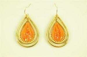 Teardrop Earring with Sandseed Bead String