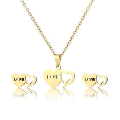 Manufacturer&prime;s Custom Fashion Jewelry Non Discoloration 14K 18K Gold Plated Stainless Steel Jewelry Set PVD Coated Jewelry Set