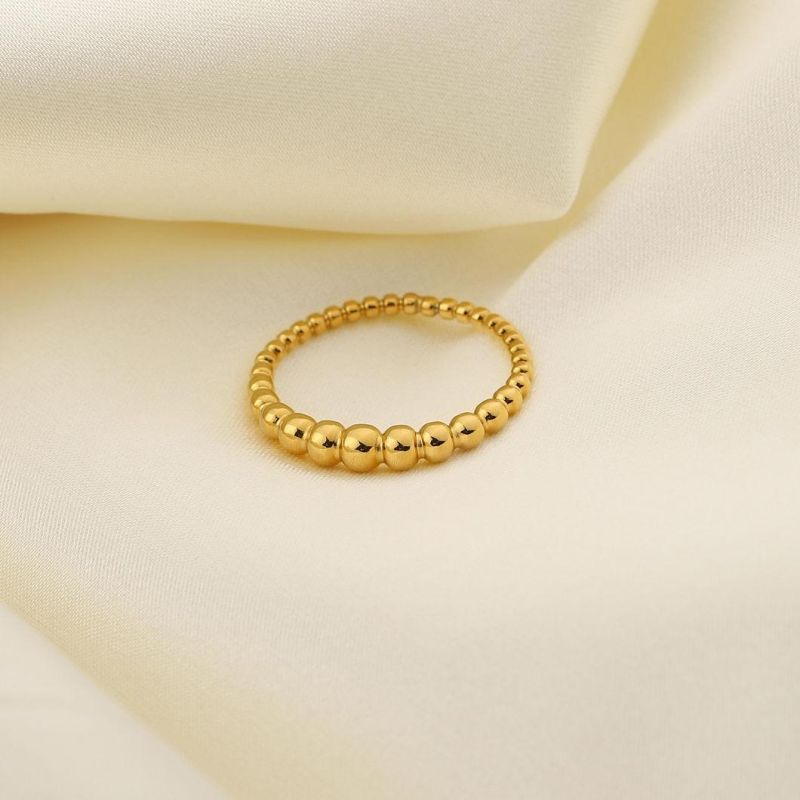 Fashion Jewelry Stainless Steel Jewelry Simple Style Women Ring 14K/18K PVD Plated