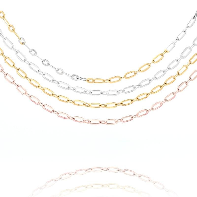 New Style Fashion Layering Necklaces Flat Long Short 1: 1 Cable Chain Bracelet Necklace Jewelry Design