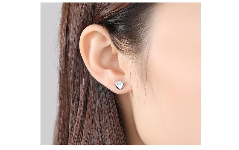 New Arrival Design 925 Sterling Silver Pear Ear Stud with CZ Stone