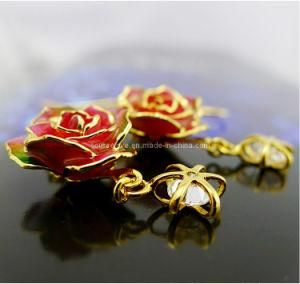 Fashion Jewelry-24k Gold Rose Earring (EH038)