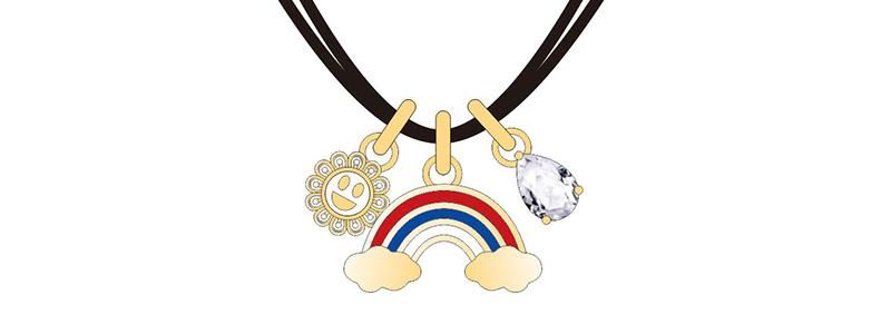 Cute Gold Jewelry Sunflower Rainbow Clouds Jewelry Set