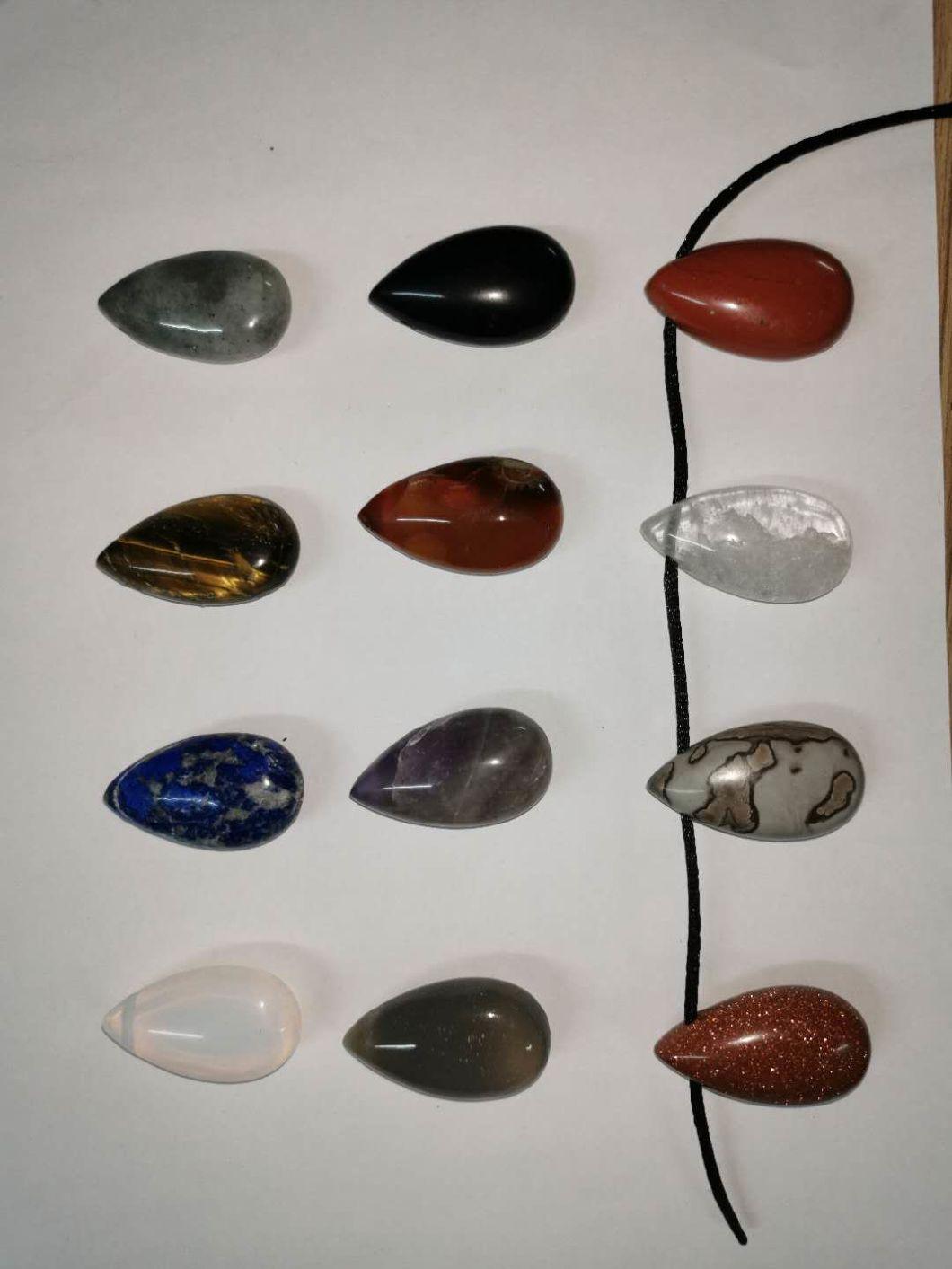 Pure Natural Semi-Precious Stone Water Drop Carving Jewelry Accessories