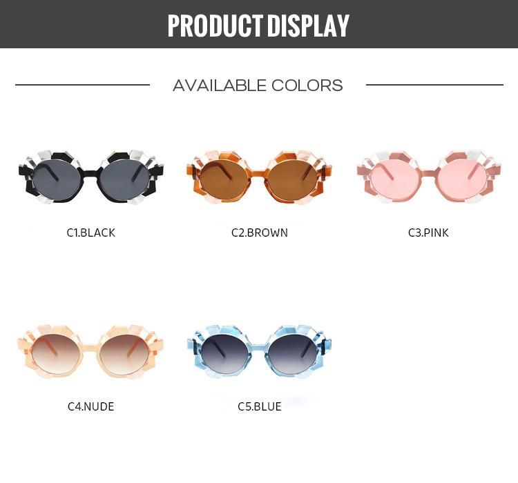 2022 New Fashion Irregular Frame Sunglasses Women Brand Designer Vintage Oval Colorful Sunglasses