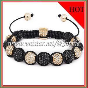 Clear and Jet Rhinestone Beads Bracelet (SBB061-7)