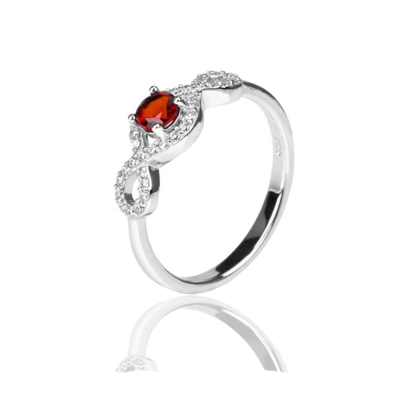 925 Sterling Silver Retro Garnet Earrings Female Fine Jewelry Infinity Earrings