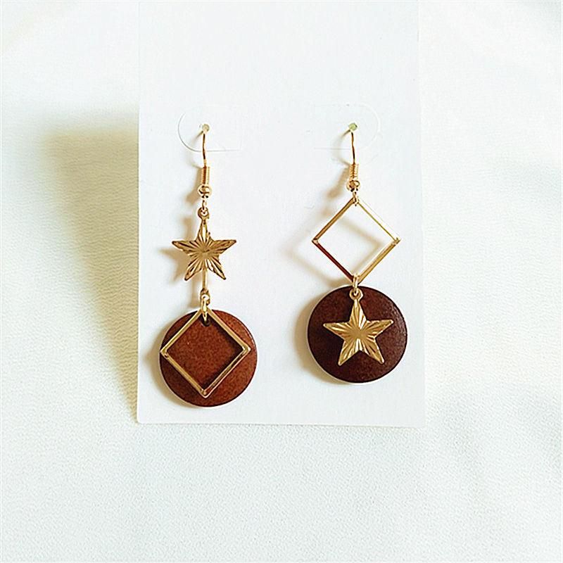 Simple Vintage Elegant Hand-Made Geometry Irregular Little Star Earrings