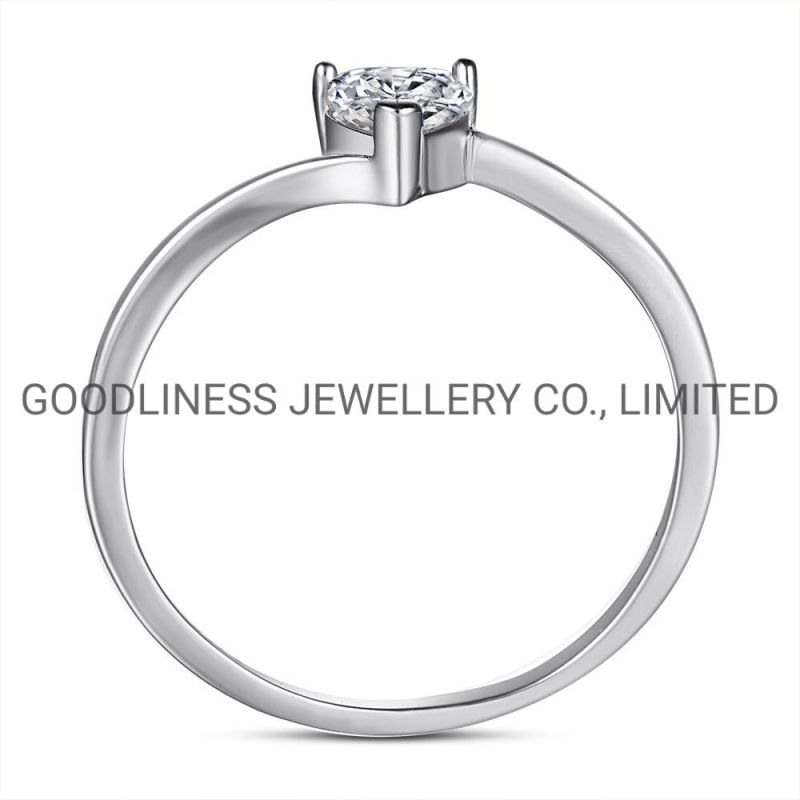 Minimalist Delicated Rhinestone Cubic Zircon Promise Heart Rings for Women