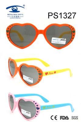 Heart Shape Colorful Children Kid Plastic Sunglasses (PS1327)