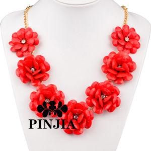 Acrylic Flower Gold Chain Jewelry Necklace