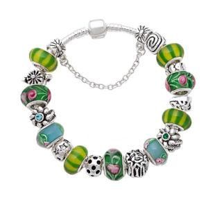 925 Silver Green Love European Bracelet (C31)