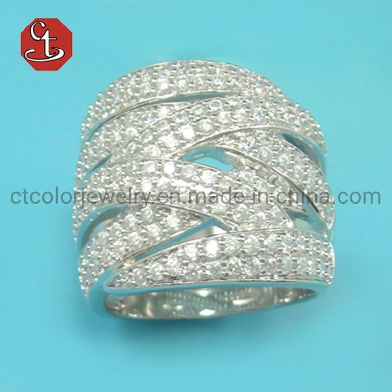 Hot Sale Women Finger Ring Cubic Zirconia Fashion Popular Bridal Rings Jewelry for Wedding Party Lady Accessories