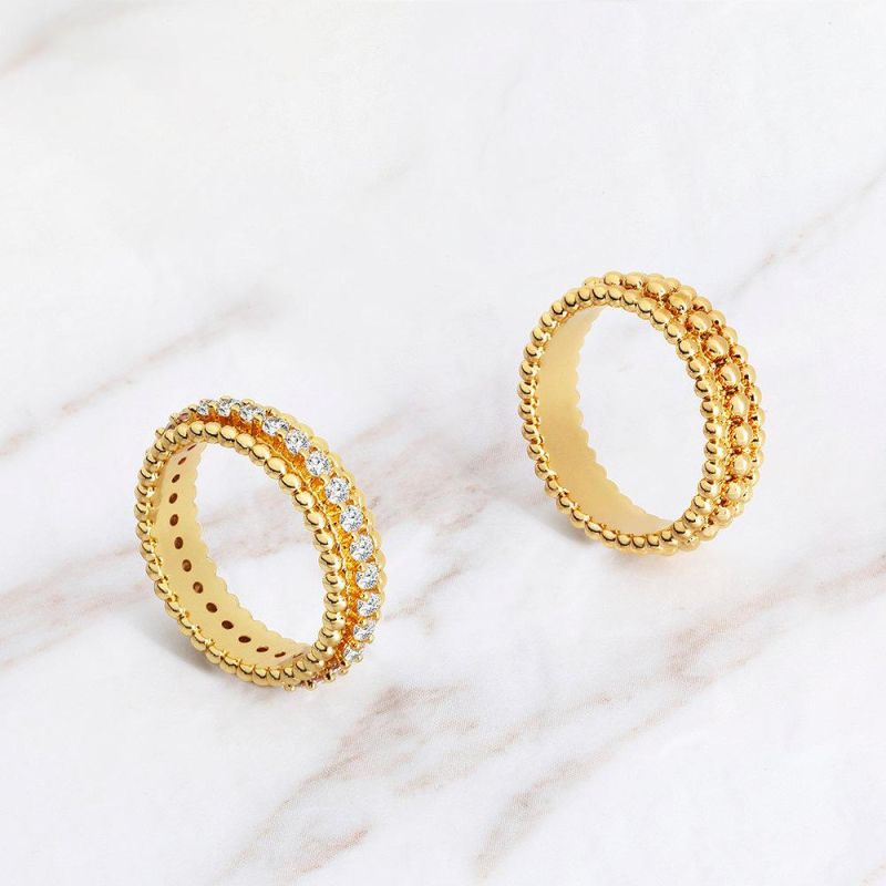 High Quality Jewelry Beads Ring in Brass with Pave Setting